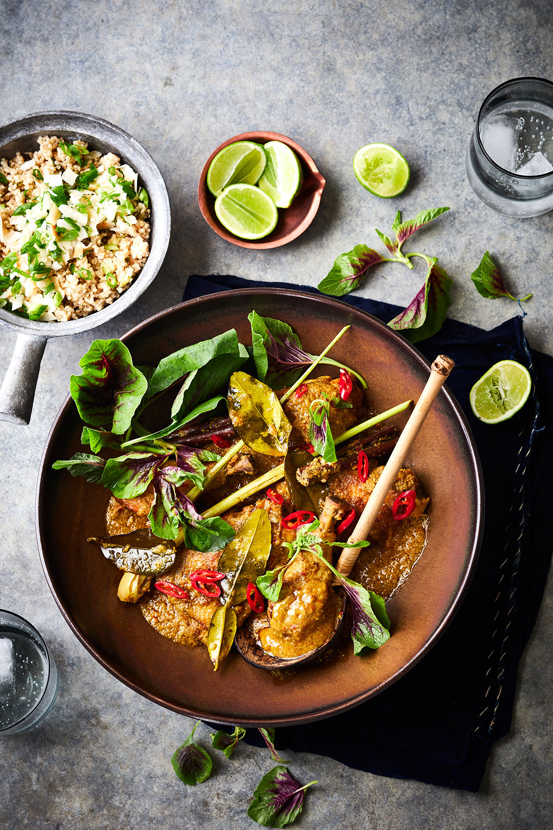 Fragrant Chicken Curry with Lime & Fresh Greens • Advertising & Editorial Food Photography