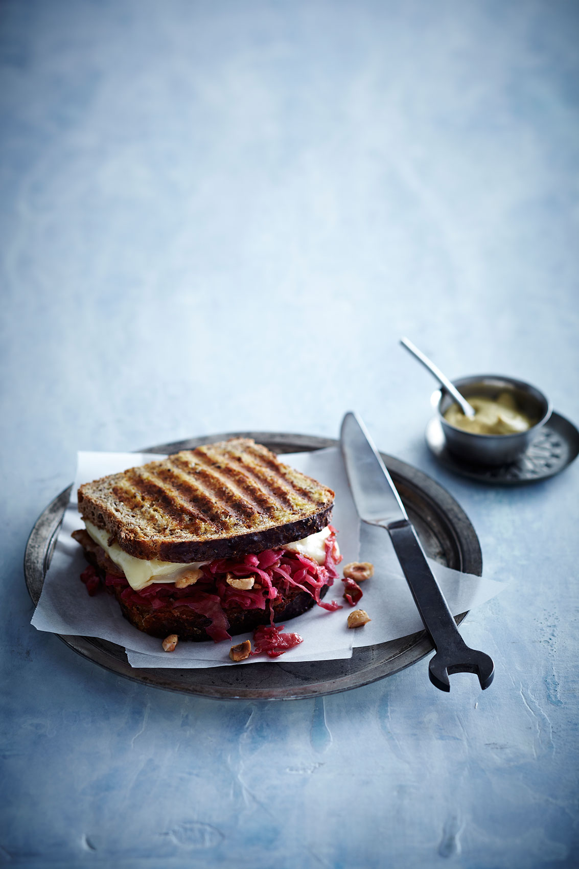 Pink Sauerkraut Toasties with Cheese • Advertising & Editorial Food Photography