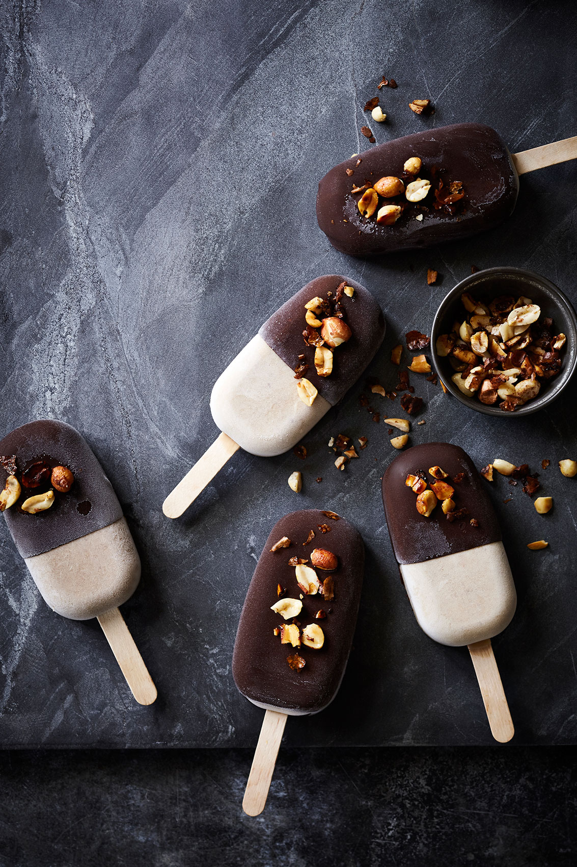 Peanut Butter Chocolate Ice Blocks with Nuts • Advertising & Editorial Food Photography