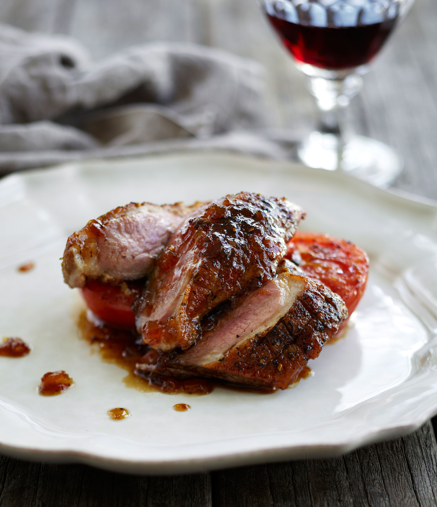 Free Range in the City • Perfectly Cooked Glazed Duck Breast with Red Wine • Cookbook & Lifestyle Food Photography