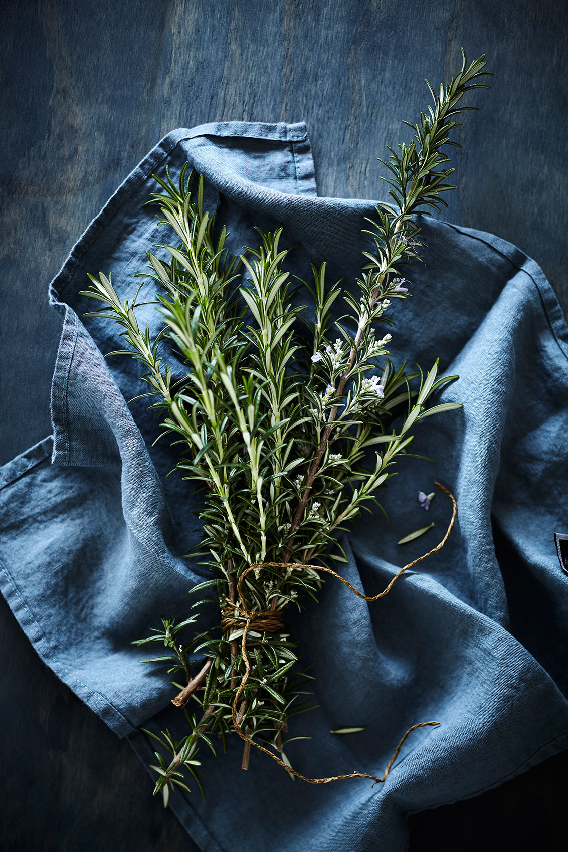 Slow Cooked • Fresh Rosemary Sprigs Tied into Bunch with Twine • Cookbook & Editorial Food Photography