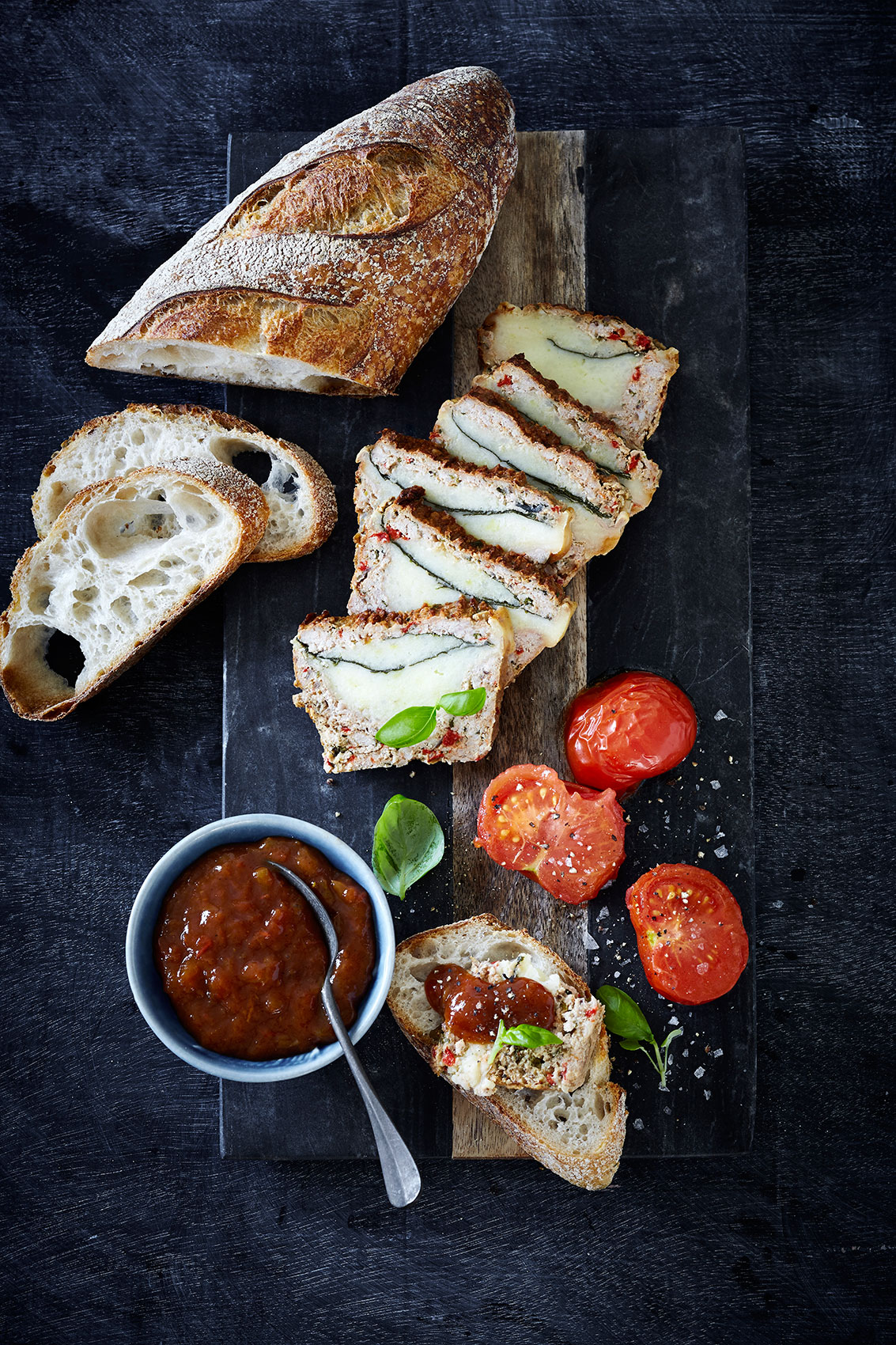 Slow Cooked • Meatloaf, Chutney & Ripe Tomatoes on Sourdough • Cookbook & Editorial Food Photography