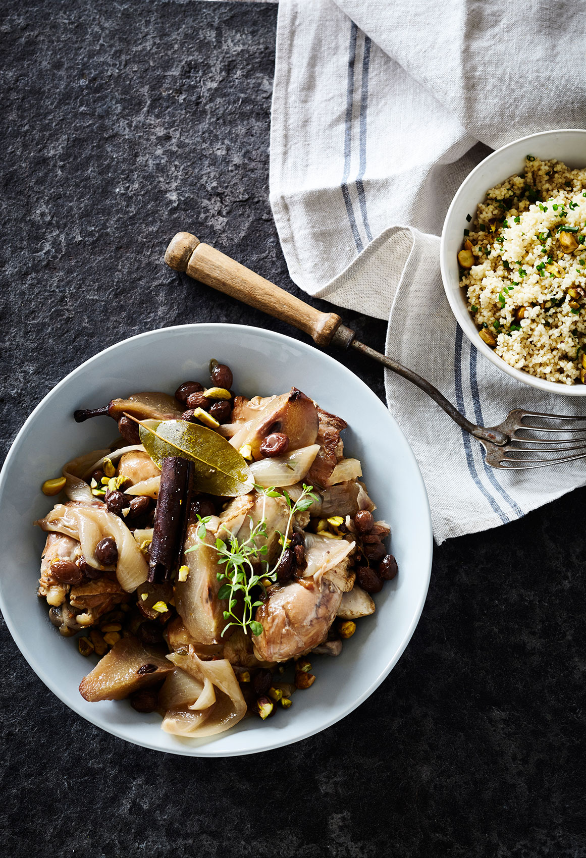 Slow Cooked • Pear Casserole with Fresh Herbs & Couscous • Cookbook & Editorial Food Photography