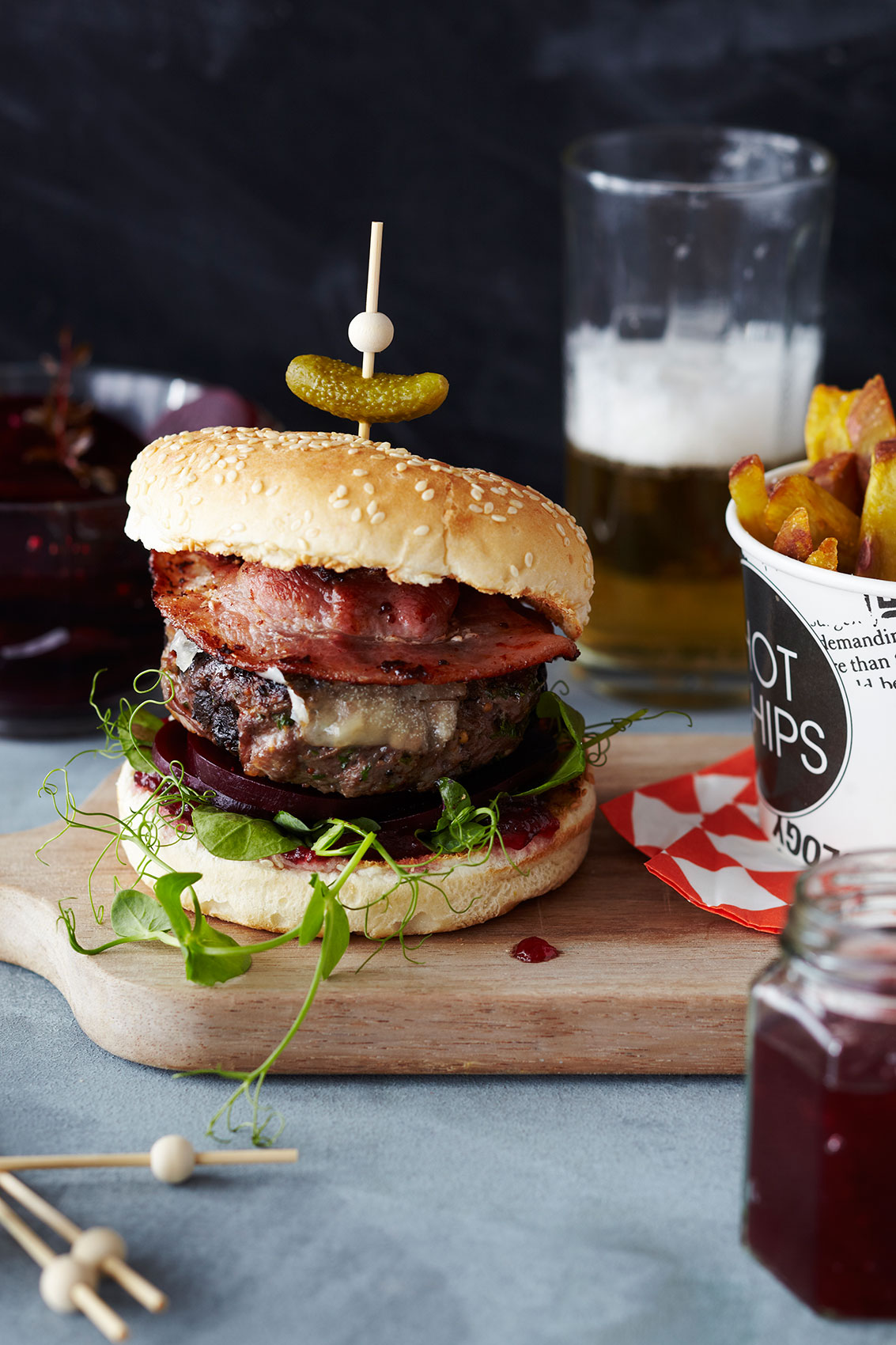 Venison Burger & Fries • Advertising & Editorial Food Photography