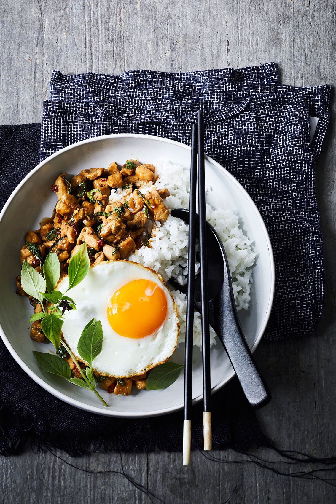Pad Krapao Gai with Fried Egg • Advertising & Editorial Food Photography