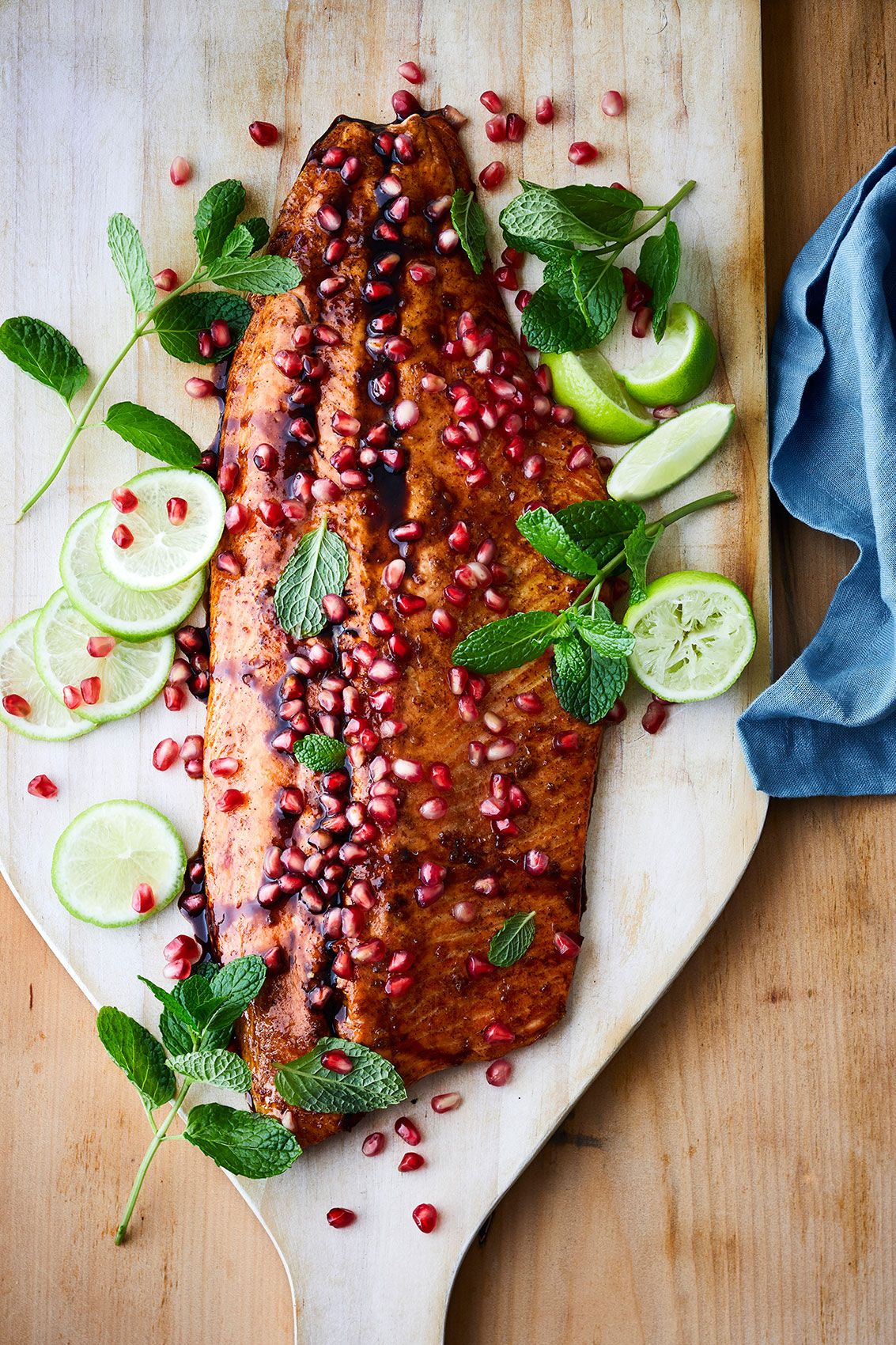 Side of Salmon with Pomegranate & Mint • Advertising & Editorial Food Photography
