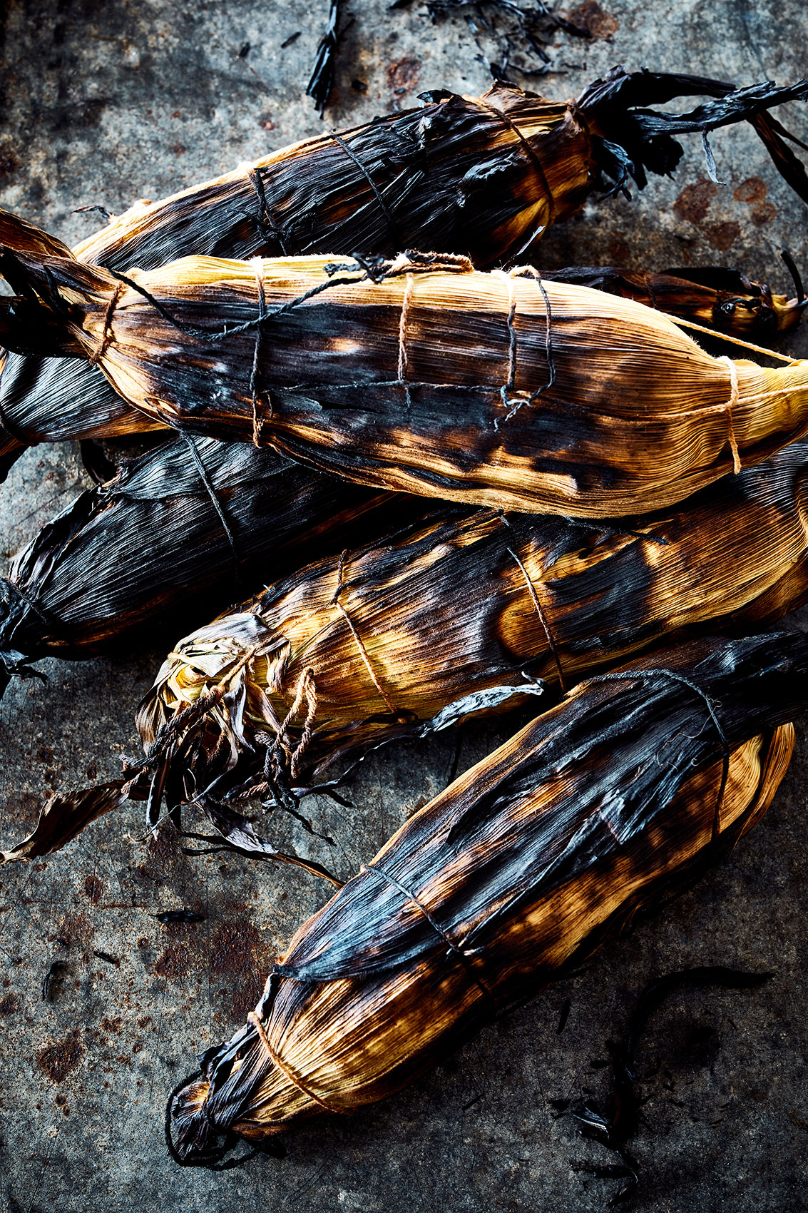 Shared Kitchen • Grilled Corn Bound & Charred with Husk • Lifestyle & Editorial Food Photography