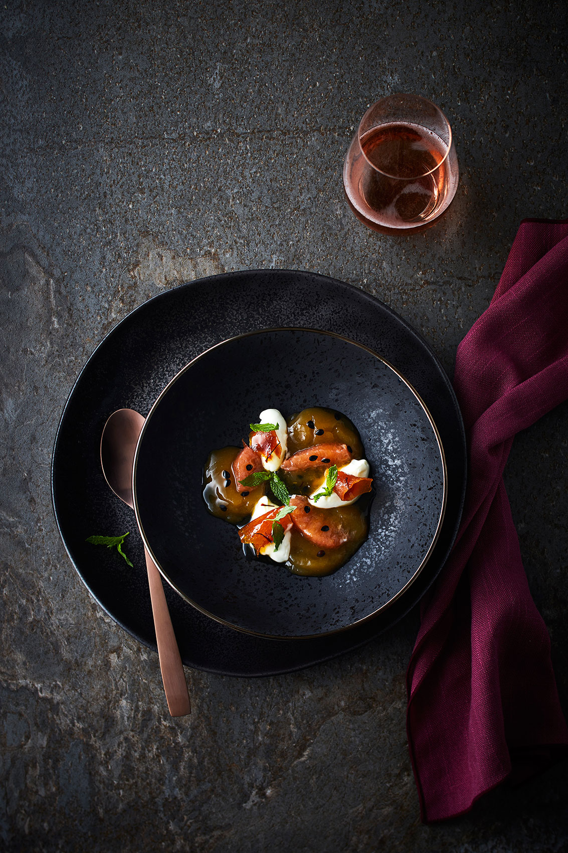 Grapefruit Jelly with Red Wine • Advertising & Editorial Food Photography