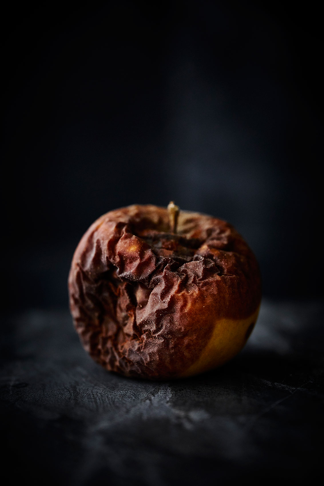 Beautiful Decay • Shrivelled Apple Turning Brown • Fine Art & Advertising Food Photography