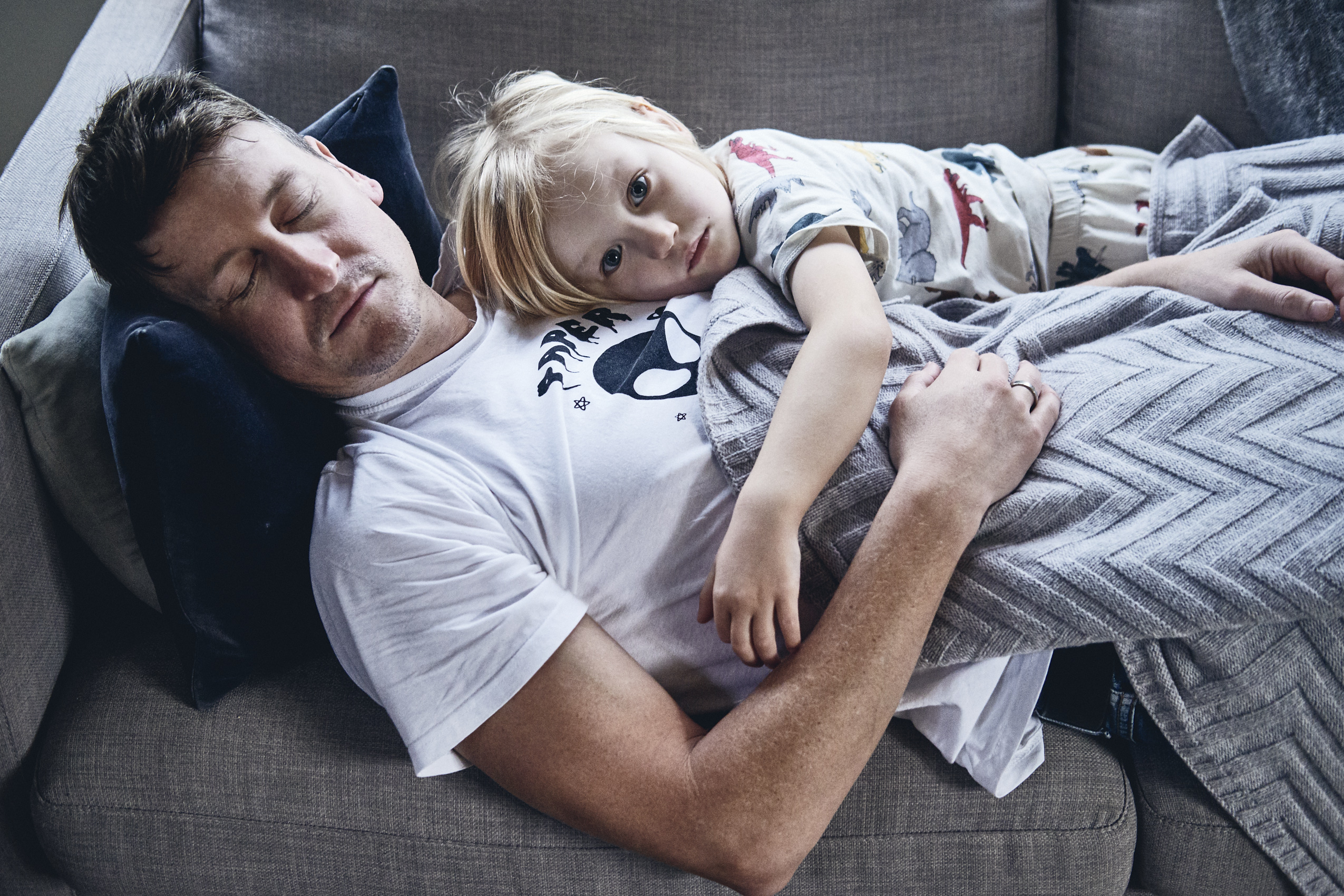 Lockdown • Father & Son Resting on Couch During COVID-19 • Lifestyle & Portrait Photography