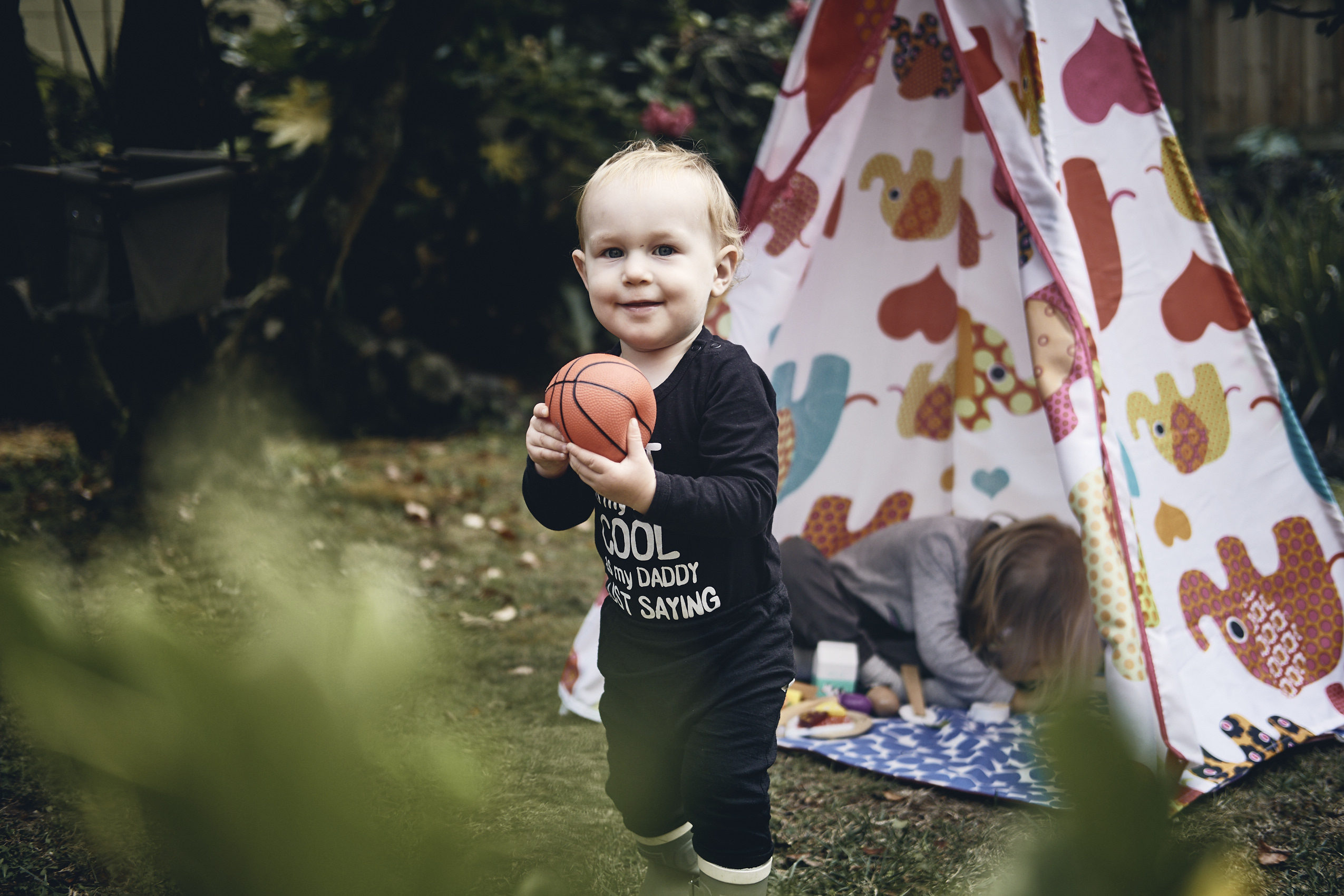 Lockdown • Little Boy Playing with Soft Basketball in Garden • Lifestyle & Portrait Photography