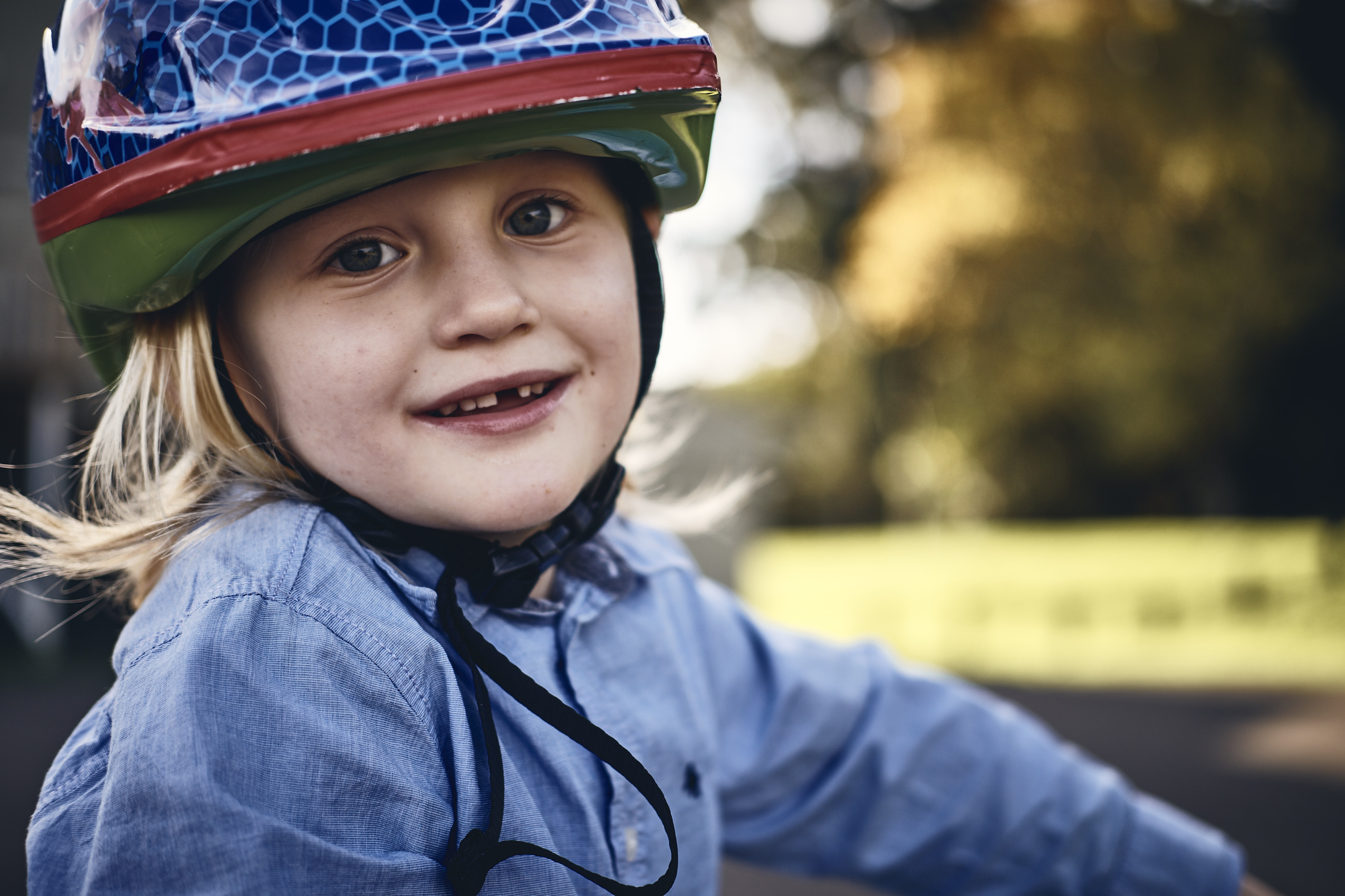 Lockdown • Young Boy Outside in Bicycle Helmet • Lifestyle & Portrait Photography