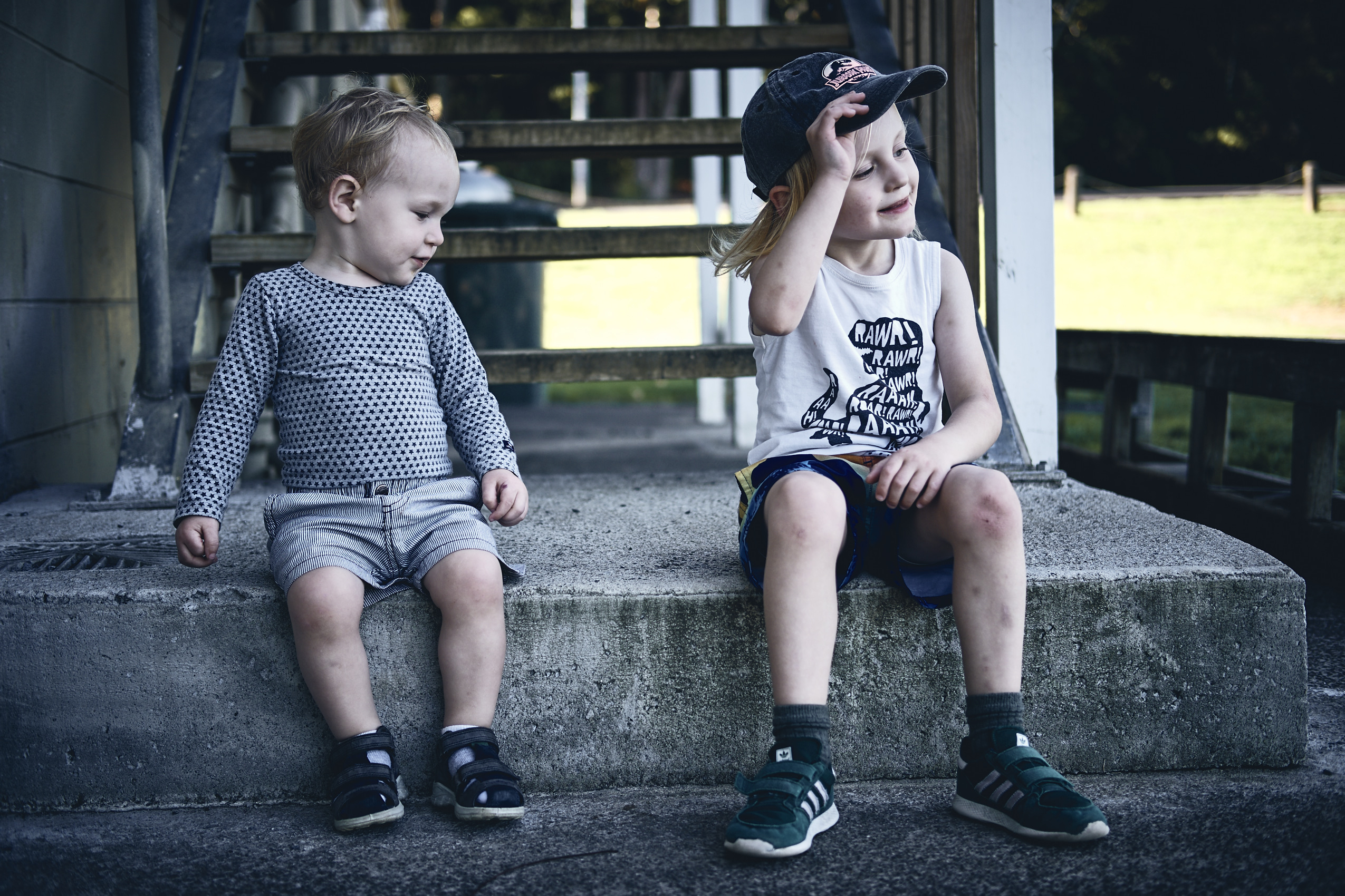 Lockdown • Little Brothers Sitting on Stairs During Pandemic • Lifestyle & Portrait Photography