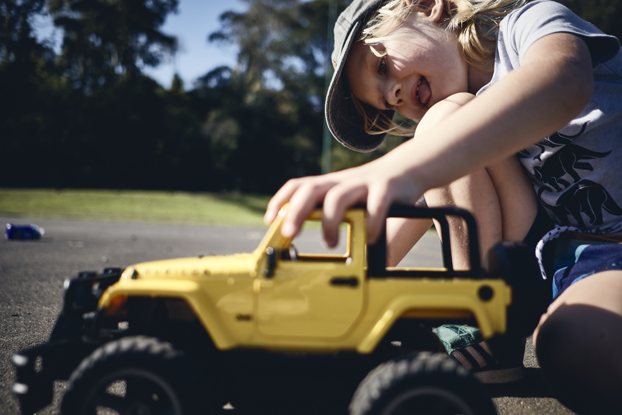 Lockdown • Small Boy Playing with Yellow Truck Outside • Lifestyle & Portrait Photography
