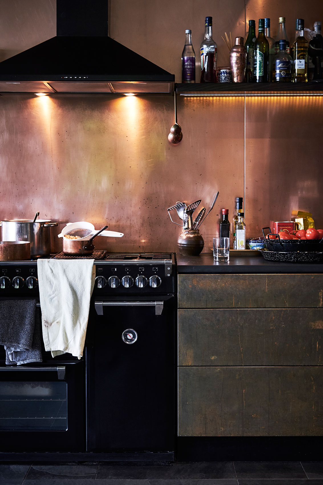 Mother Chef • Barulho Parnell Copper Backsplash Kitchen • Editorial & Lifestyle Photography