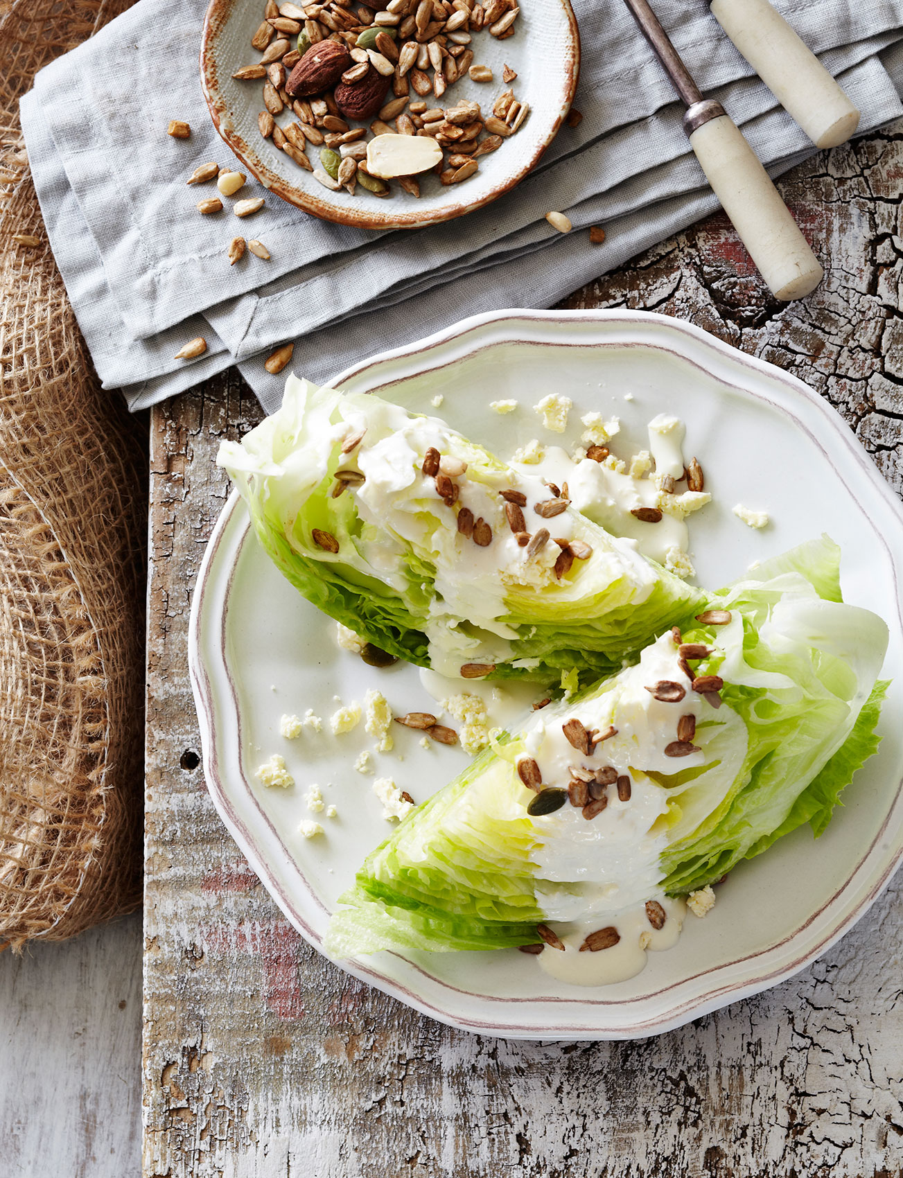 Simple Salads • Iceberg Feta with Yoghurt, Pine Nuts & Almonds • Cookbook & Editorial Food Photography