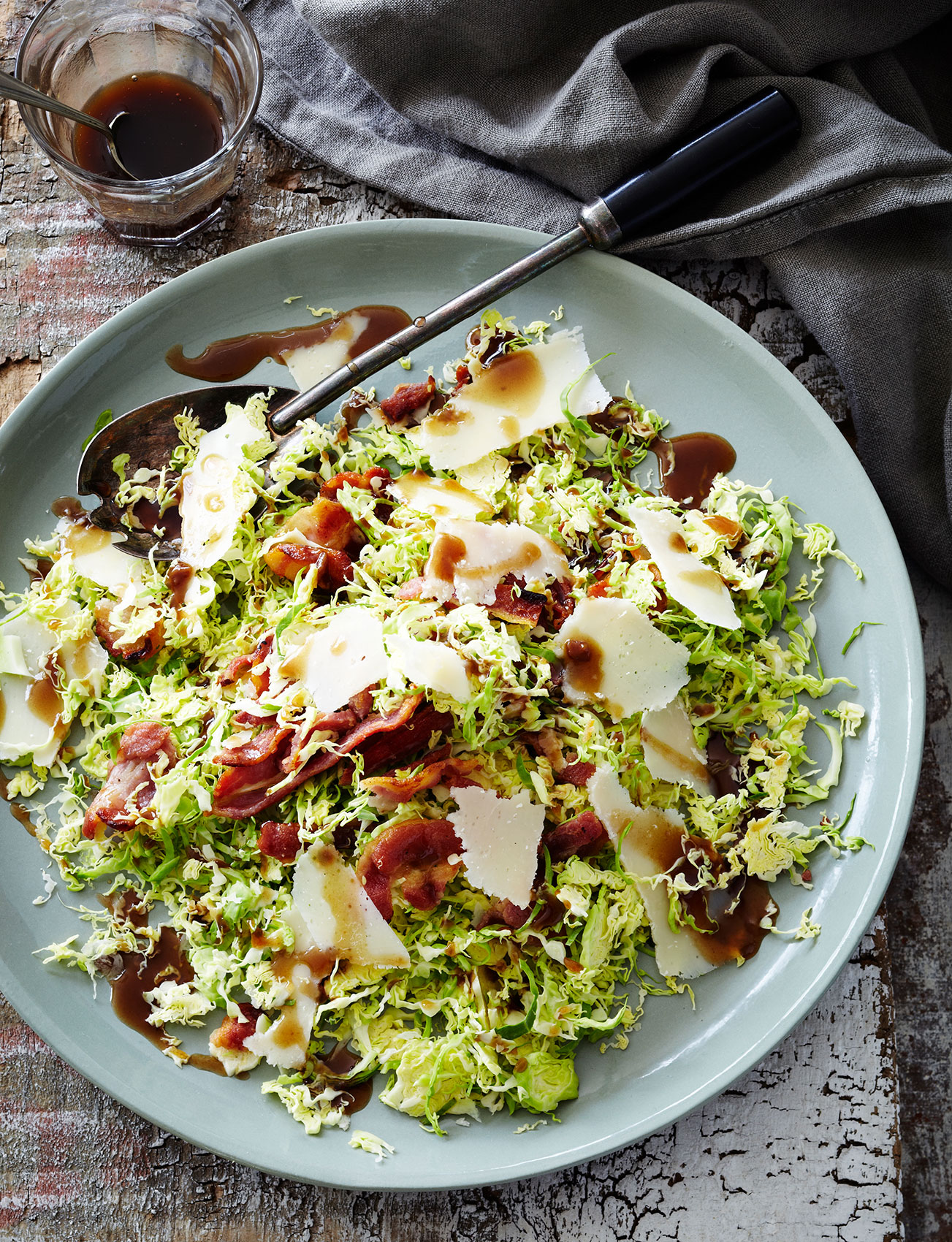 Simple Salads • Shredded Brussels Sprouts with Bacon & Parmesan • Cookbook & Editorial Food Photography