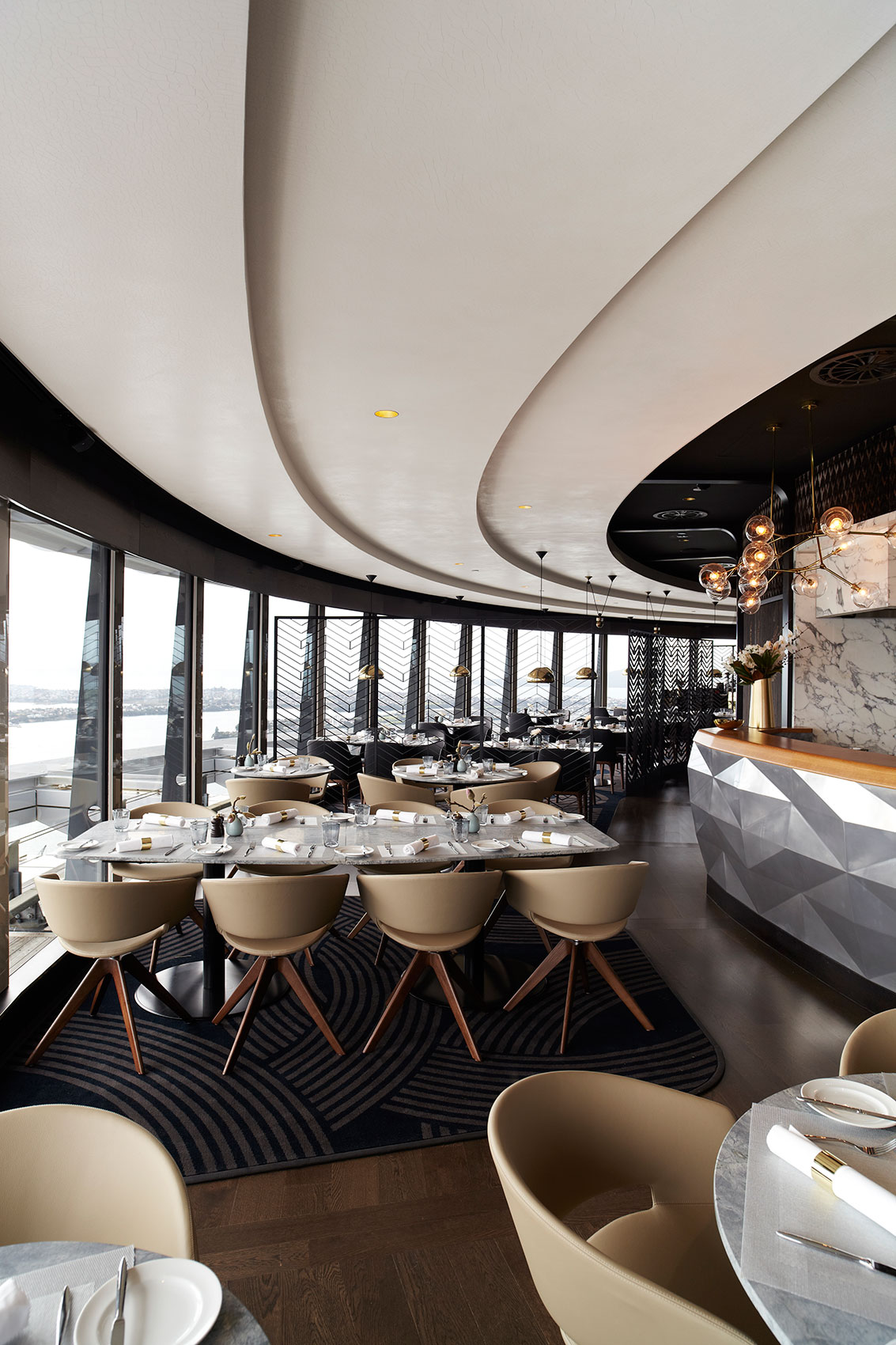 SkyCity Orbit Revolving Dining Room Interior • Architecture & Interior Photography