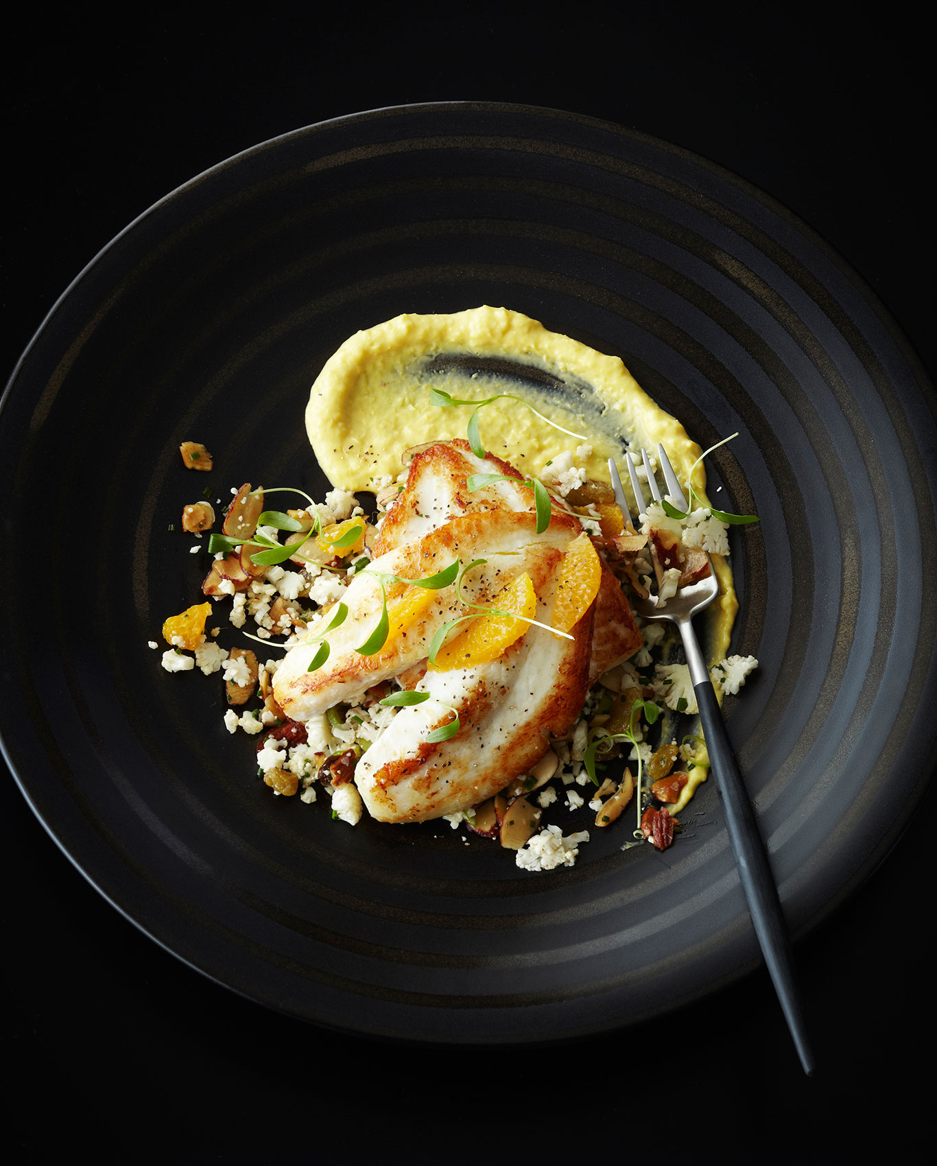 Southon Cooking • The Foodstore Panfried Dory with Crushed Nuts, Feta & Orange • Hospitality & Editorial Food Photography