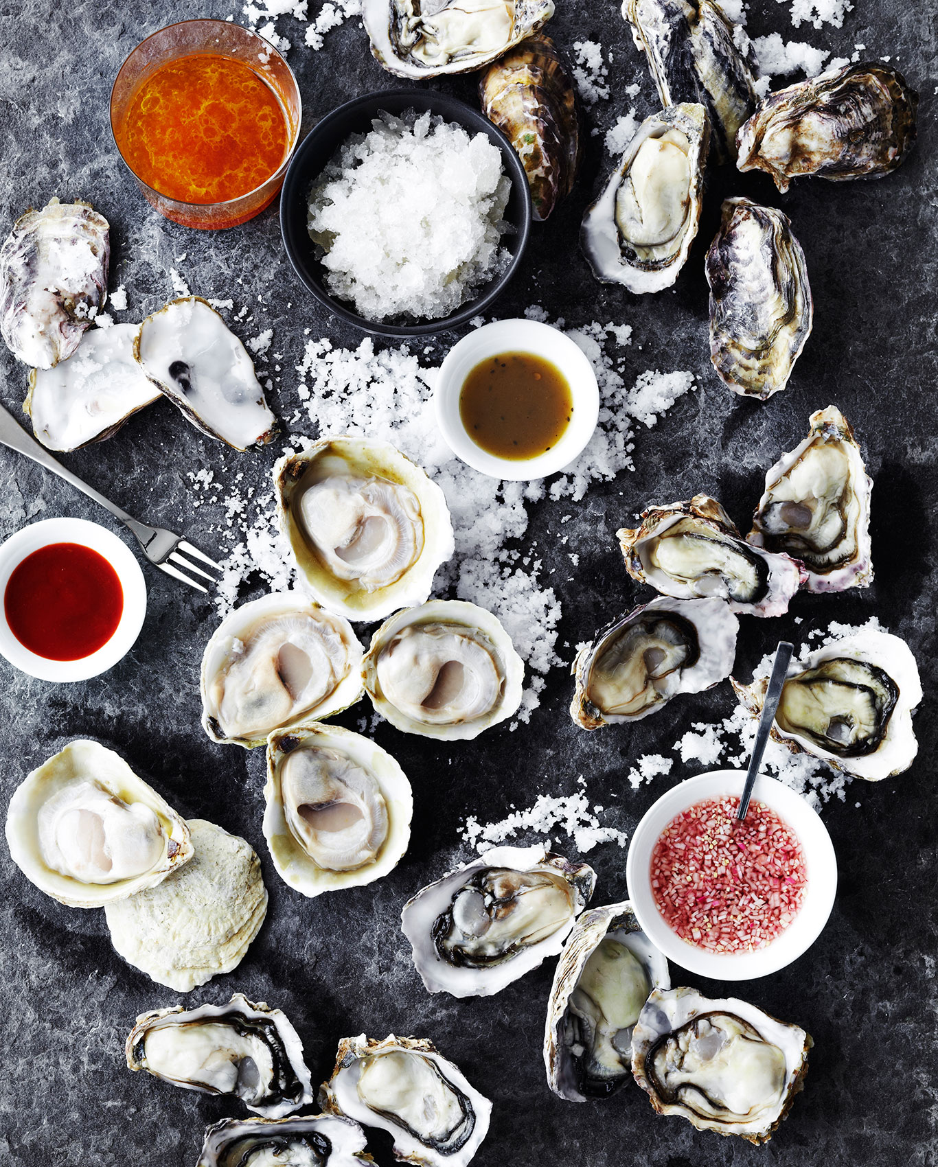 Southon Cooking • The Foodstore Fresh New Zealand Oysters with Sauces & Salt • Hospitality & Editorial Food Photography