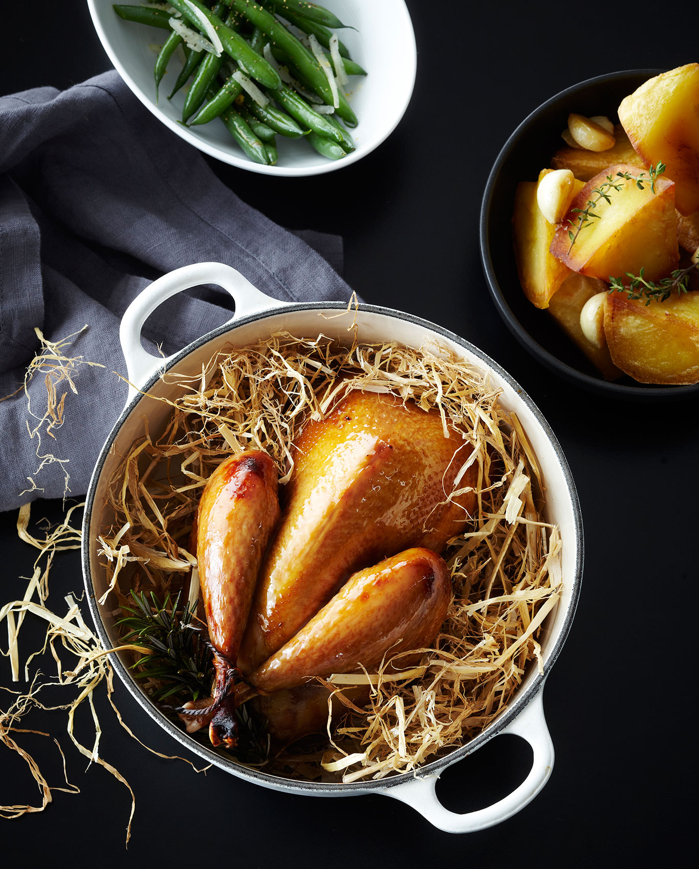 Southon Cooking • The Foodstore Fowl Hay Pheasant in Enamel Stew Pot • Hospitality & Editorial Food Photography