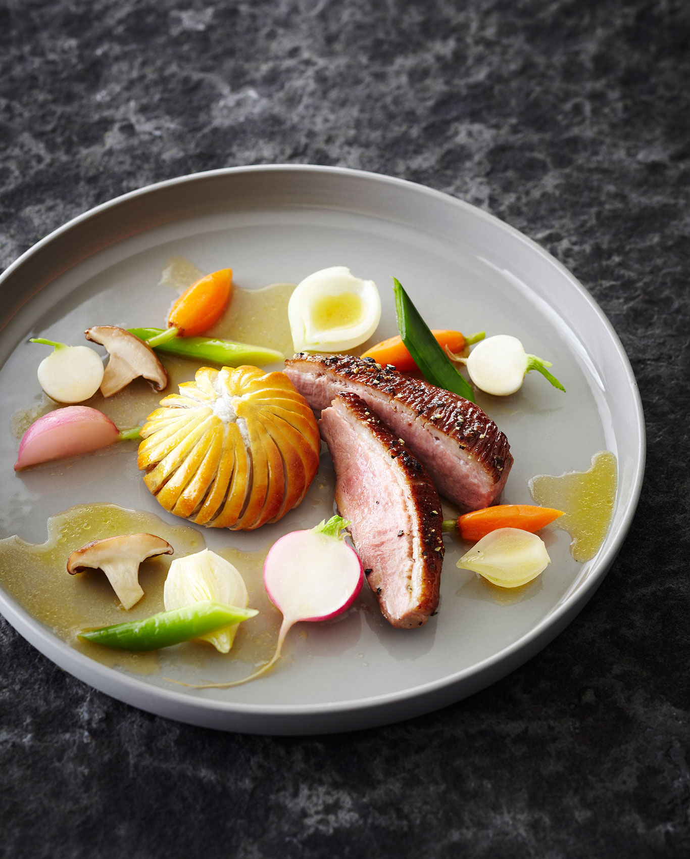 Southon Cooking • The Foodstore Honey Duck Pie with Winter Vegetables • Hospitality & Editorial Food Photography