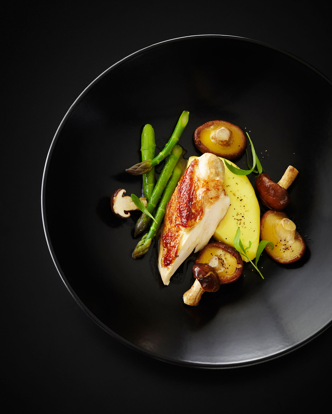 Southon Cooking • The Foodstore Roast Brined Chicken with Asparagus & Mushrooms • Hospitality & Editorial Food Photography
