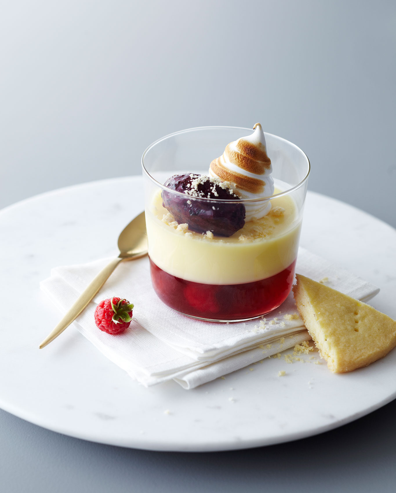 Southon Cooking • The Foodstore Lemon Trifle with Toasted Meringue & Raspberries • Hospitality & Editorial Food Photography