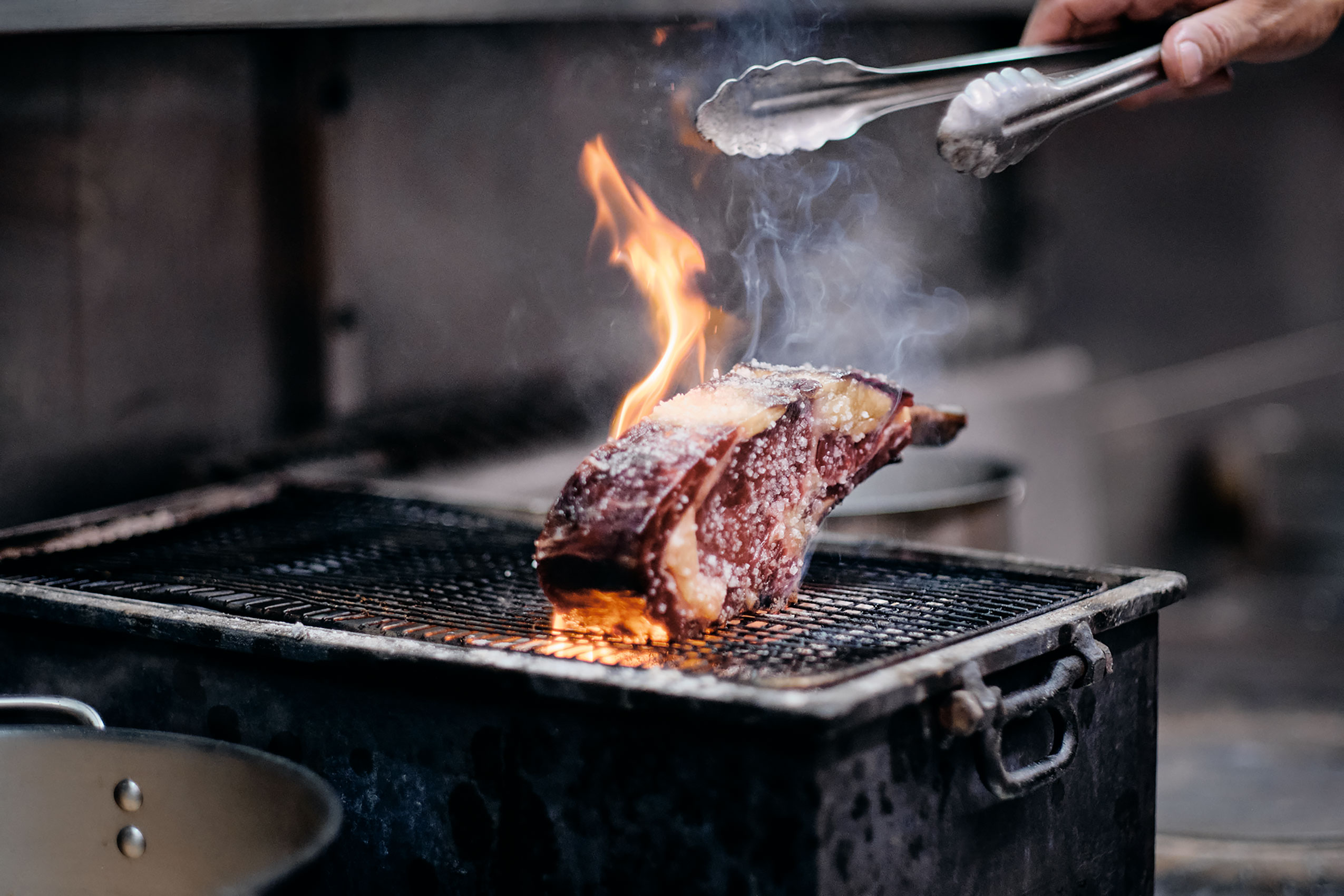 The Grove Searing Steak on Grill • Hospitality & Culinary Food Photography