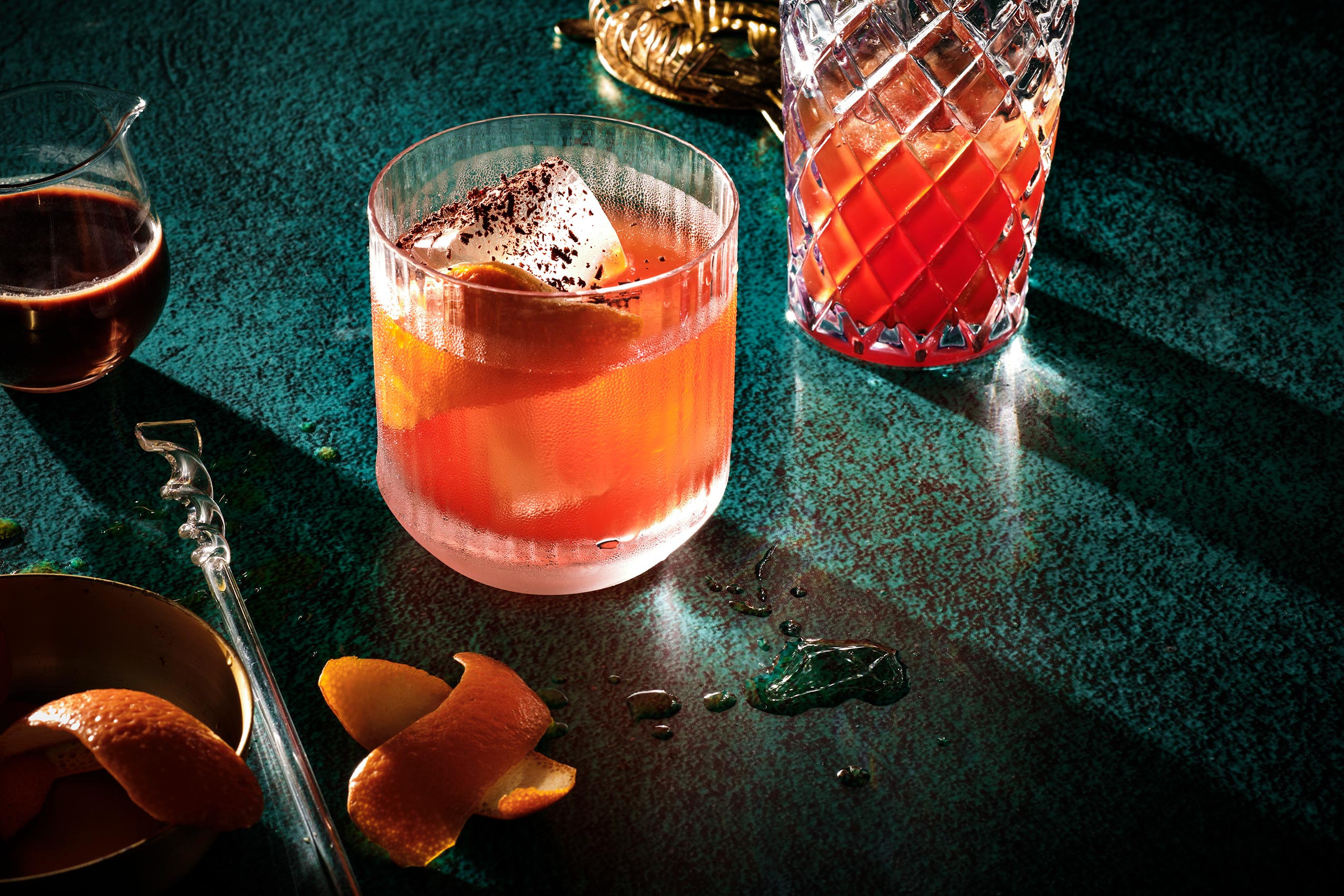 Chocolate Orange Negroni Cocktail •  Advertising & Editorial Food Photography