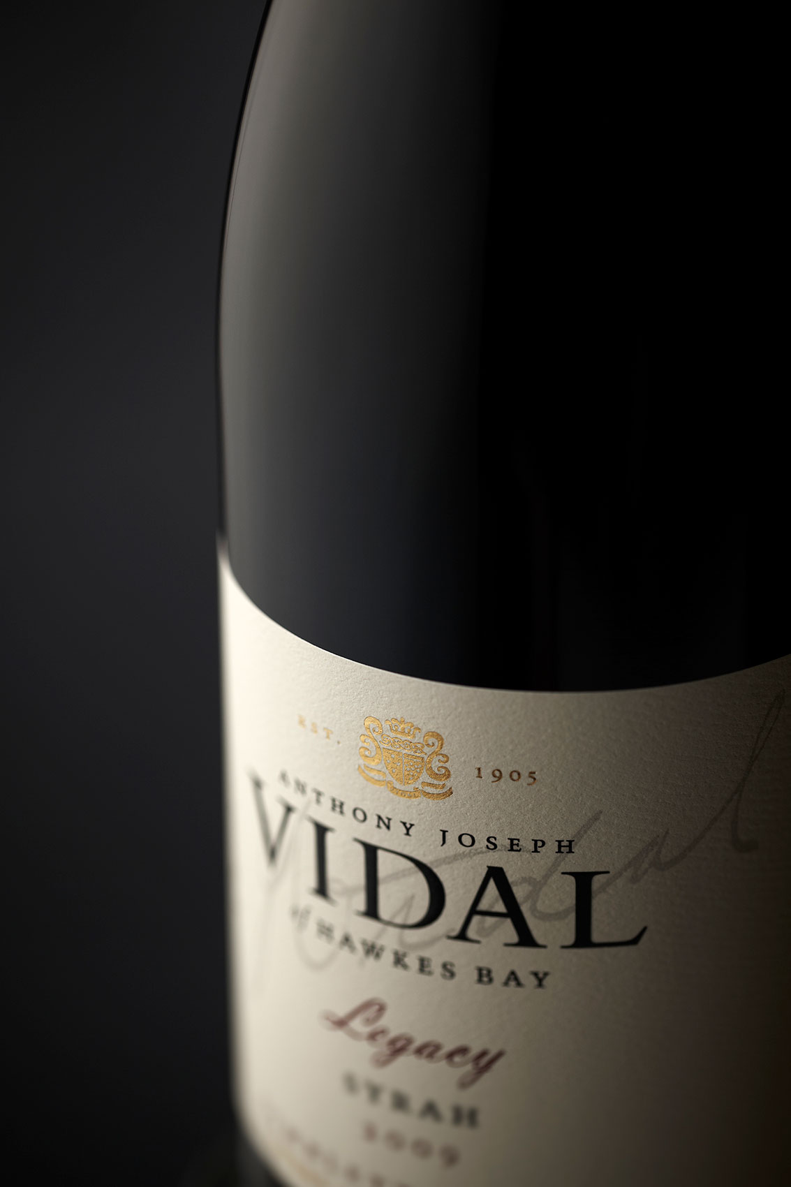 Hawkes Bay Vidal Legacy Syrah Wine Bottle • Beverage & Liquid Photography